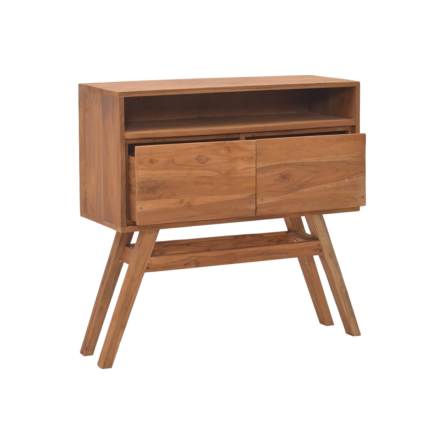 vidaXL Console Table 31.5"x11.8"x31.5" Solid Teak Wood