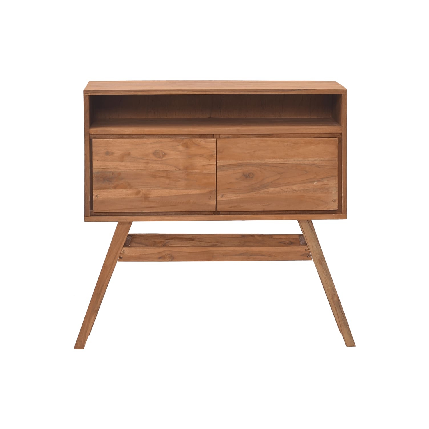 vidaXL Console Table 31.5"x11.8"x31.5" Solid Teak Wood