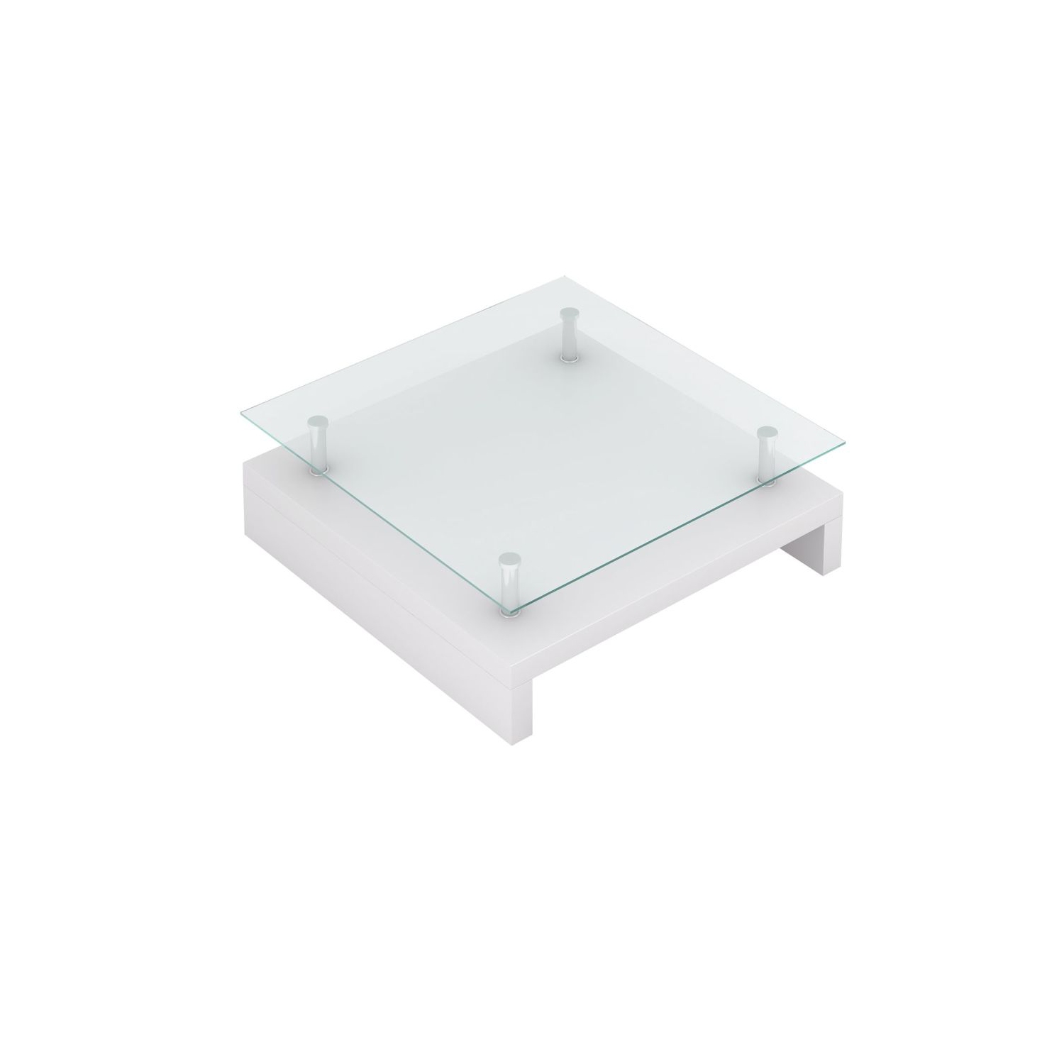vidaXL Coffee Table with Glass Top White