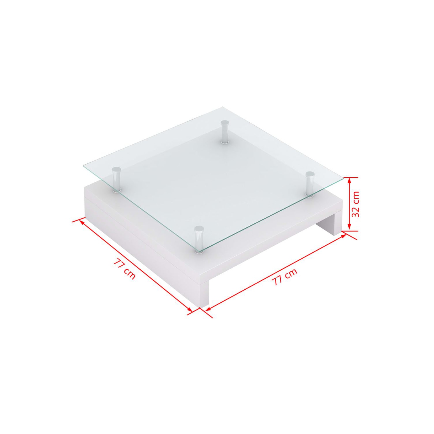 vidaXL Coffee Table with Glass Top White