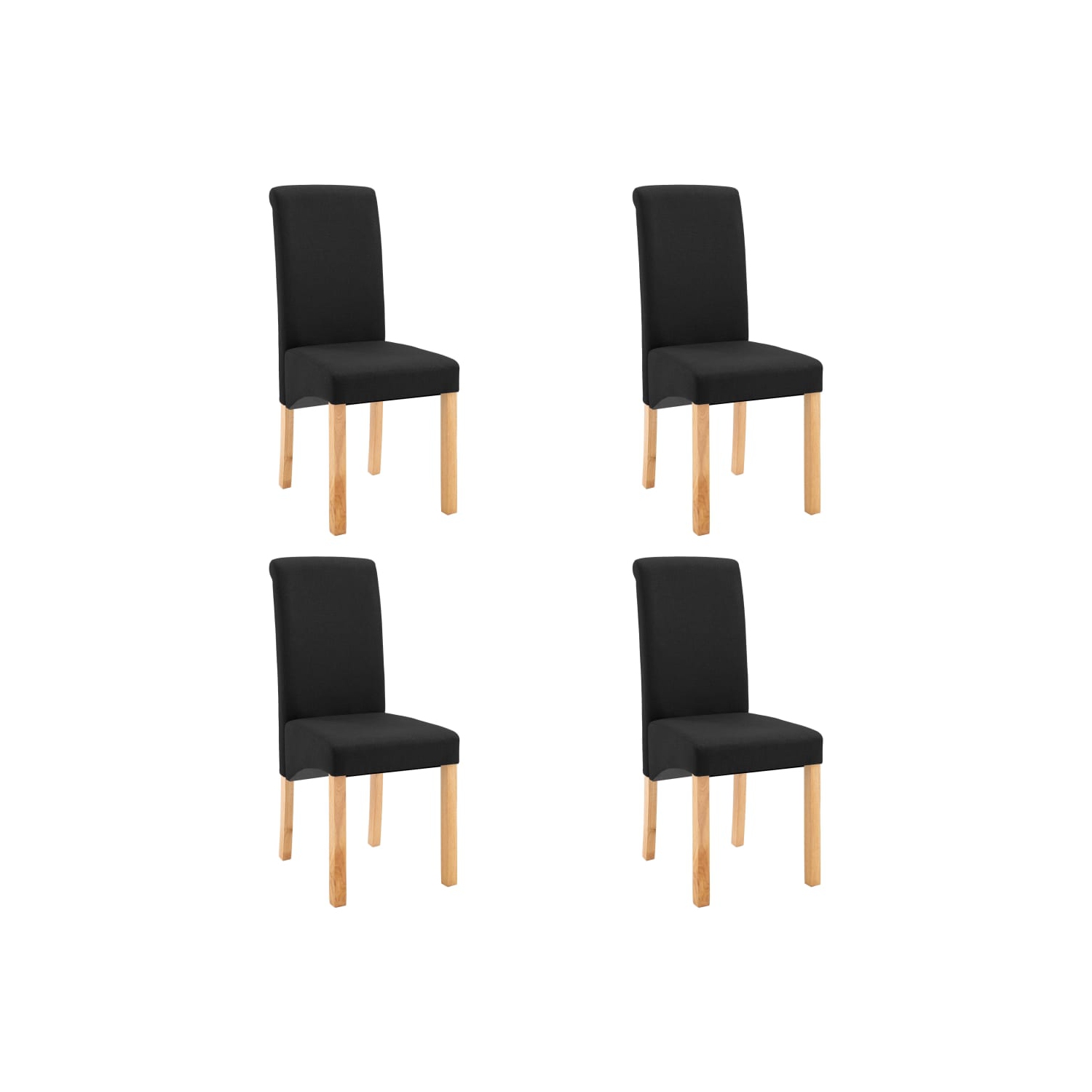 vidaXL Dining Chairs 4 pcs Black Fabric