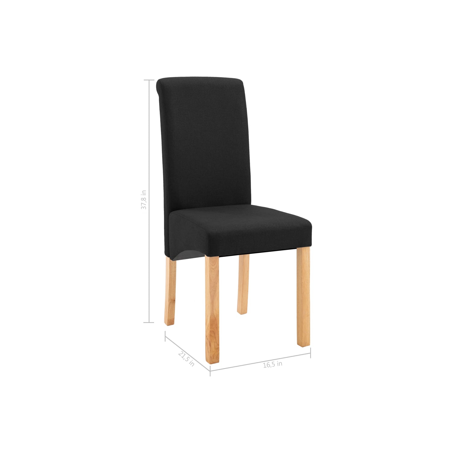 vidaXL Dining Chairs 4 pcs Black Fabric