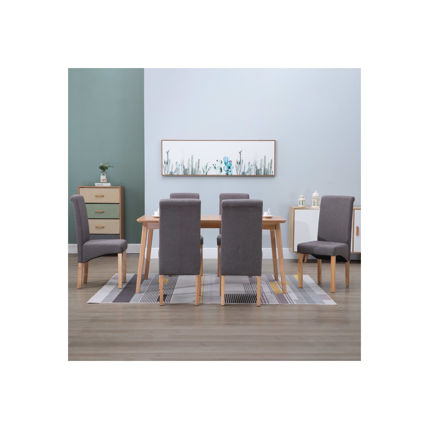 vidaXL Dining Chairs 6 pcs Taupe Fabric