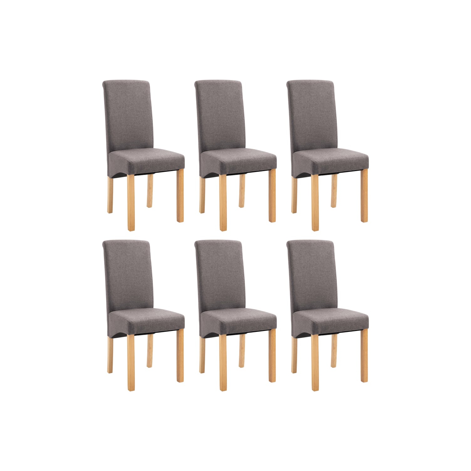 vidaXL Dining Chairs 6 pcs Taupe Fabric