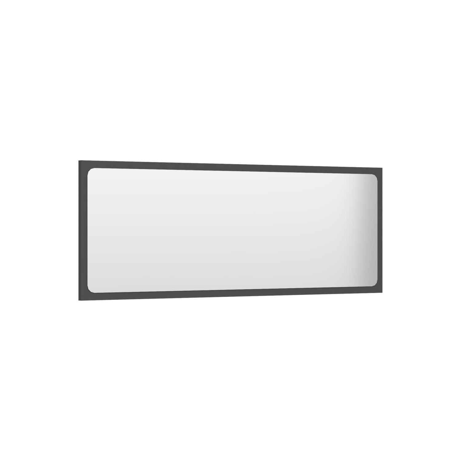 vidaXL Bathroom Mirror Gray 39.4"x0.6"x14.6" Chipboard