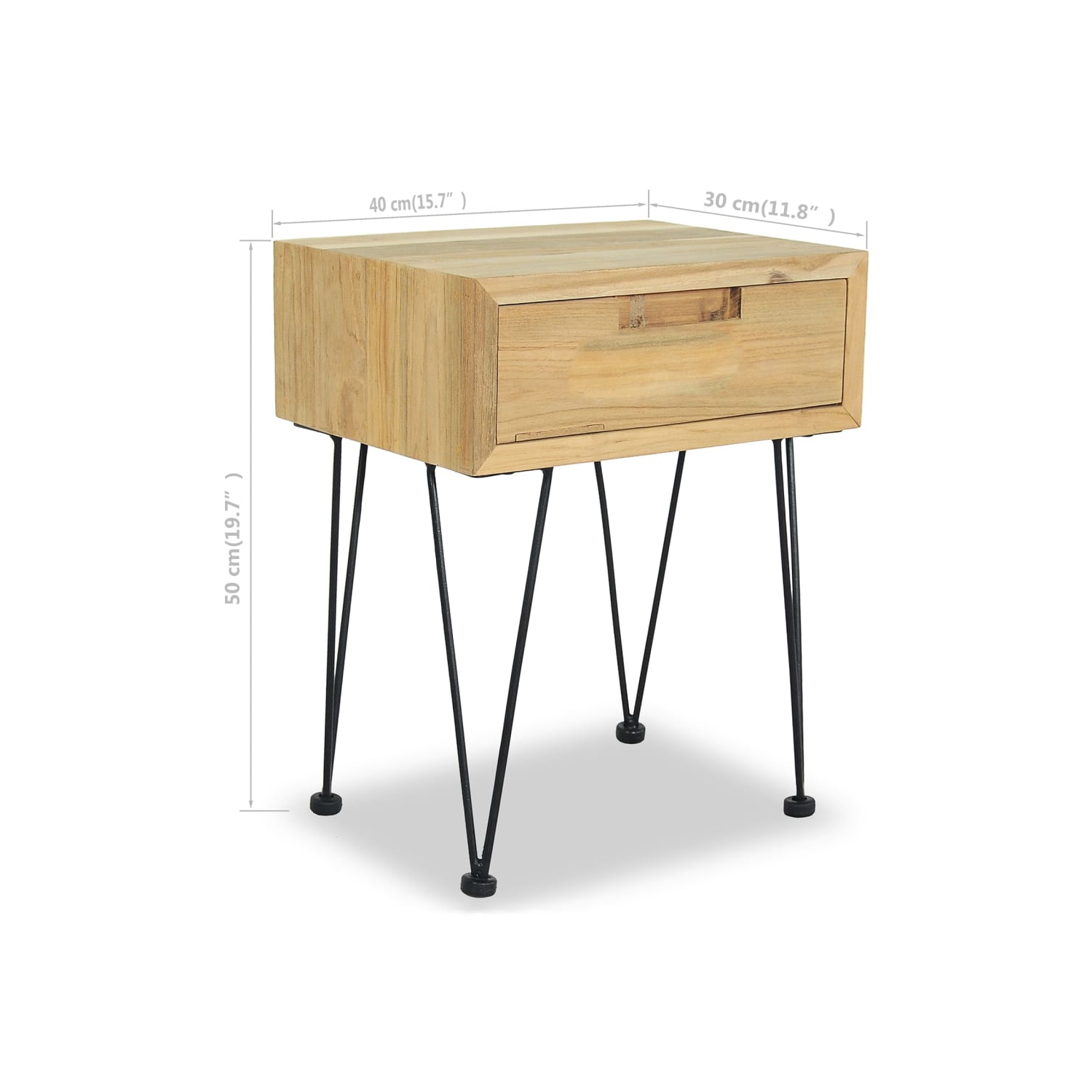 vidaXL Bedside Cabinets 2 pcs 15.7"x11.8"x19.7" Solid Teak