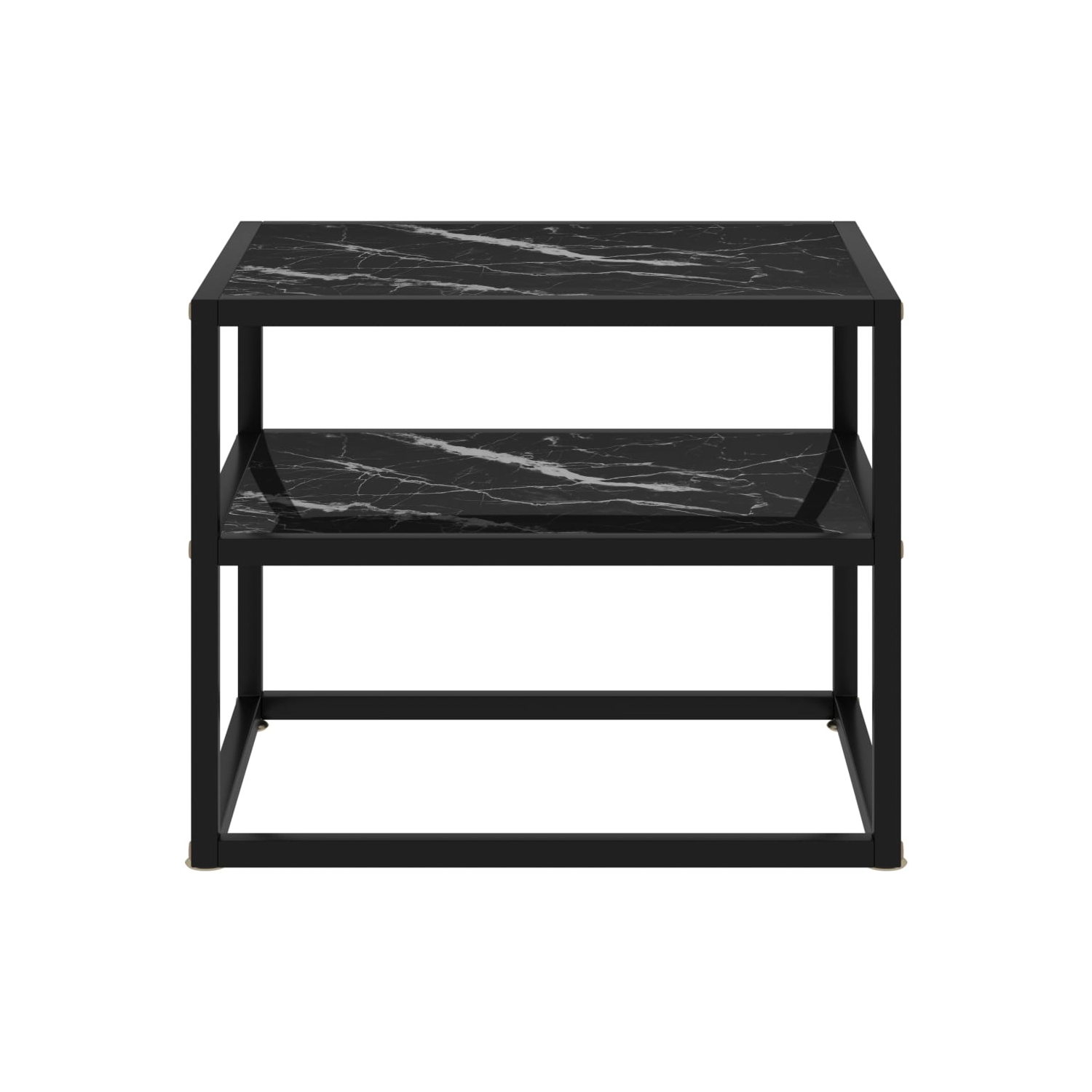 vidaXL Console Table Black 19.7"x15.7"x15.7" Tempered Glass
