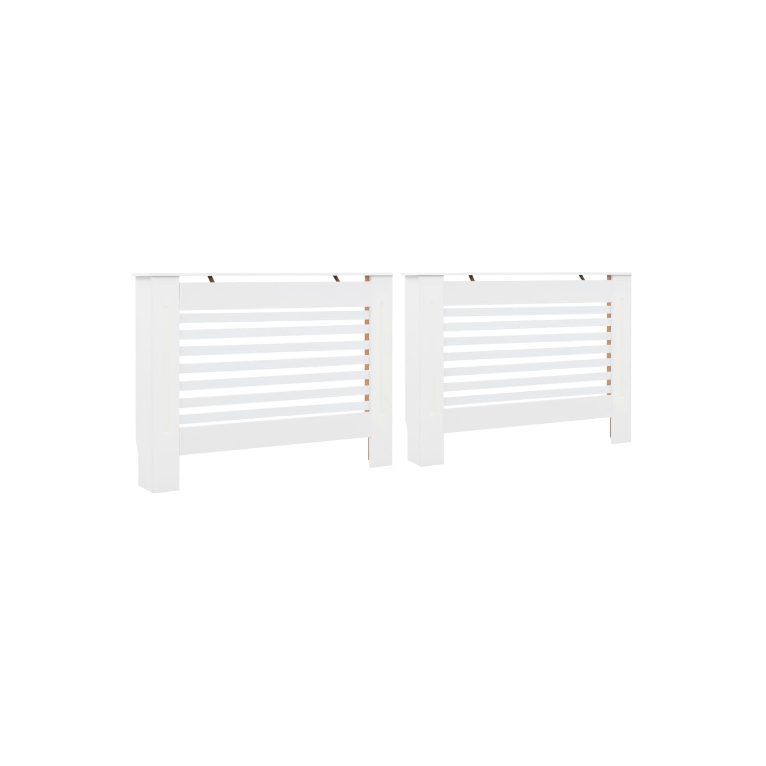 vidaXL Radiator Covers 2 pcs White 44.1"x7.5"x32.1" MDF