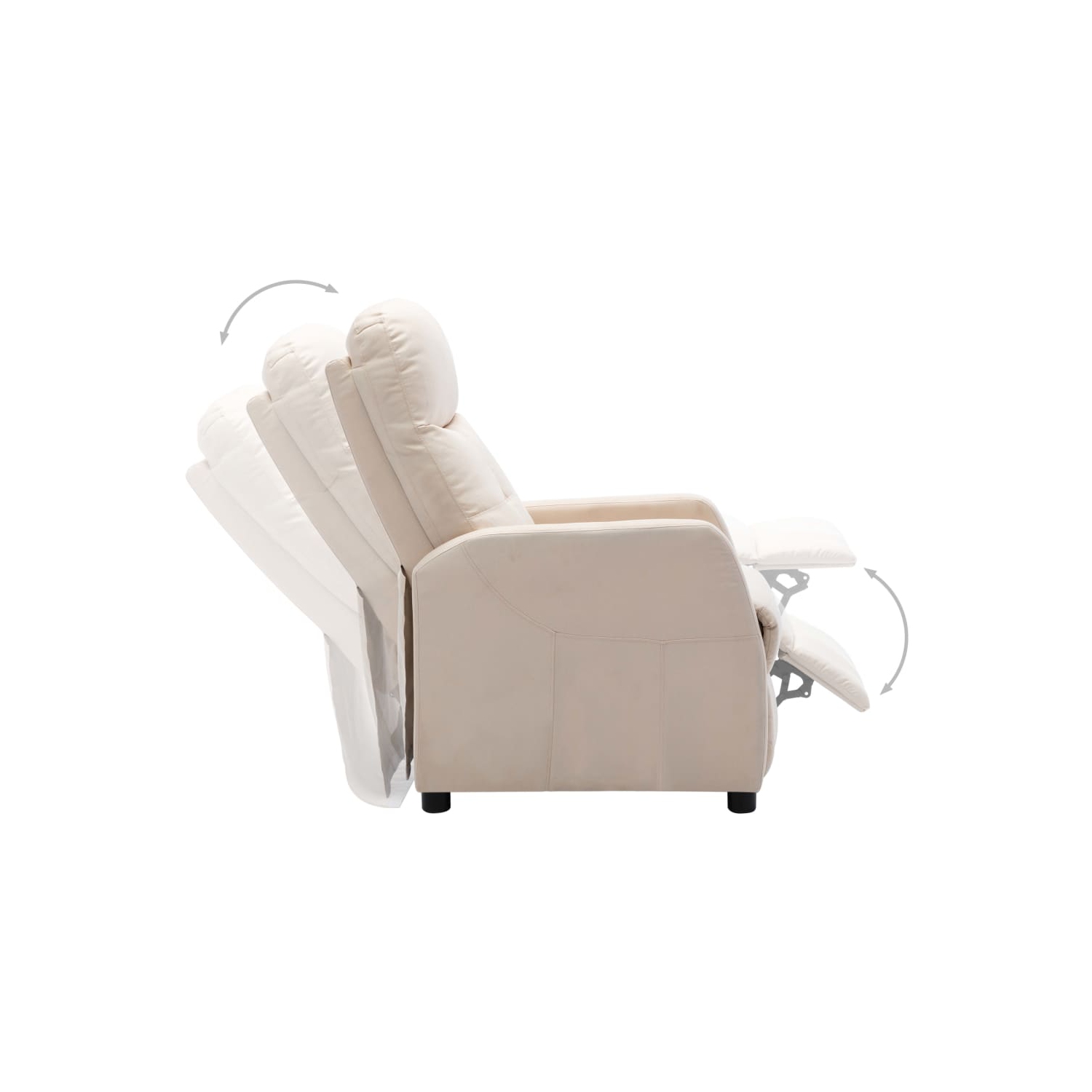 Fauteuil inclinable VidaXL en tissu crème