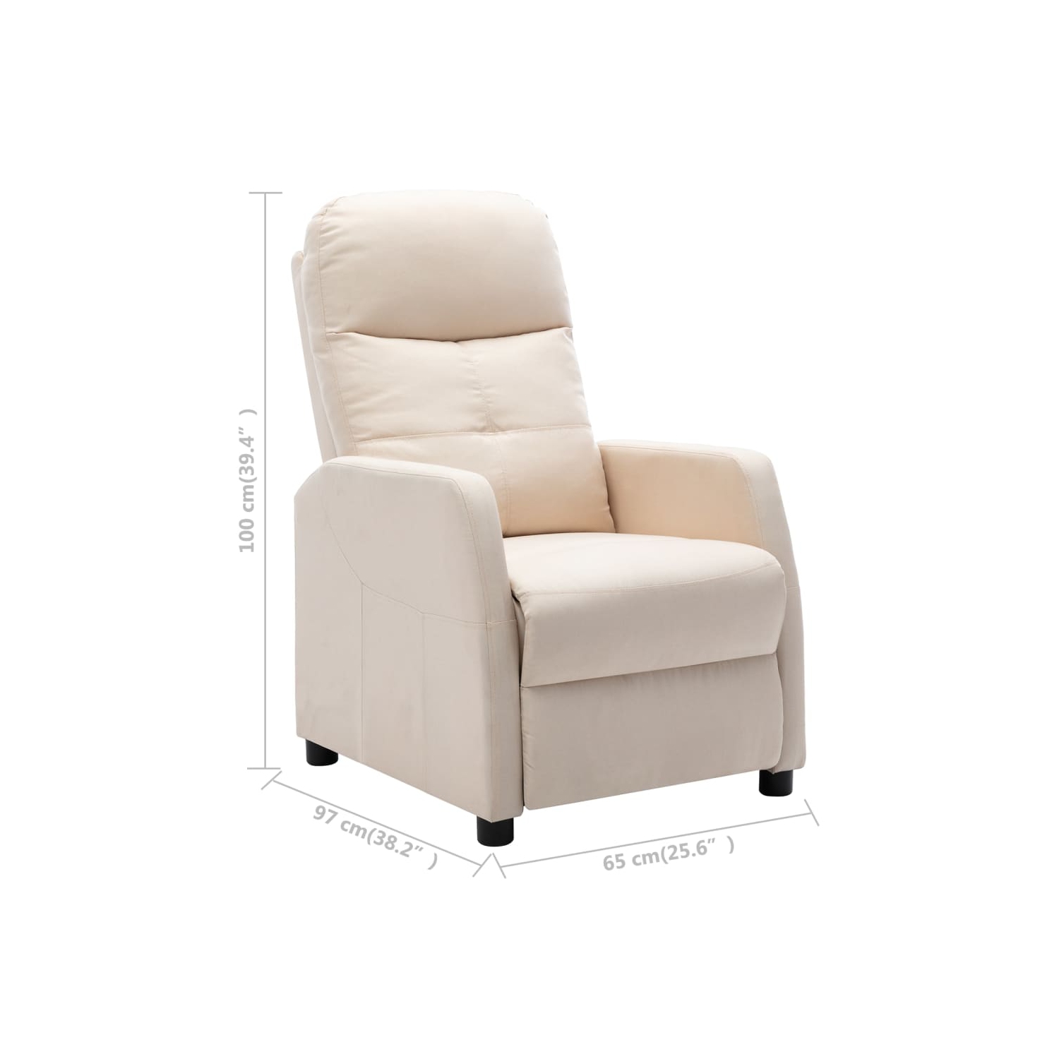 Fauteuil inclinable VidaXL en tissu crème