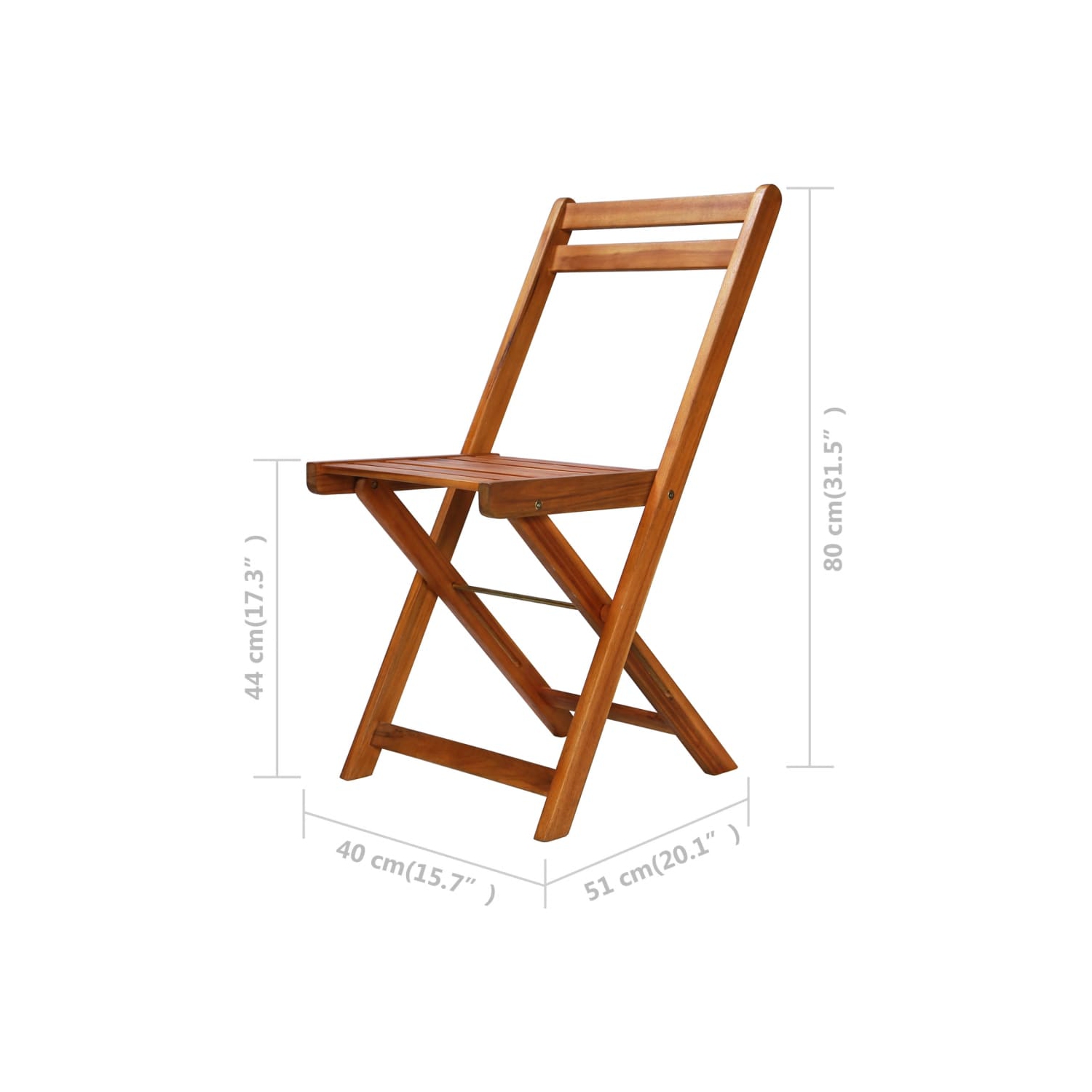 vidaXL Patio Bistro Chairs 2 pcs Solid Acacia Wood