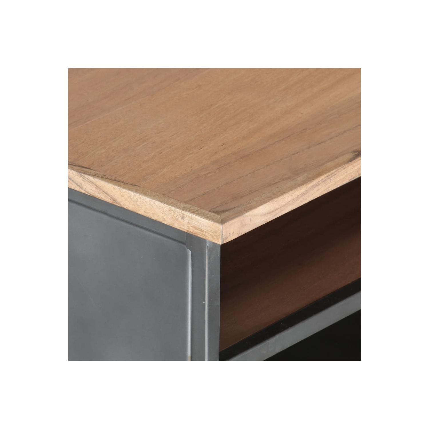 vidaXL Coffee Table Gray 35.4"x19.7"x13.8" Solid Acacia Wood