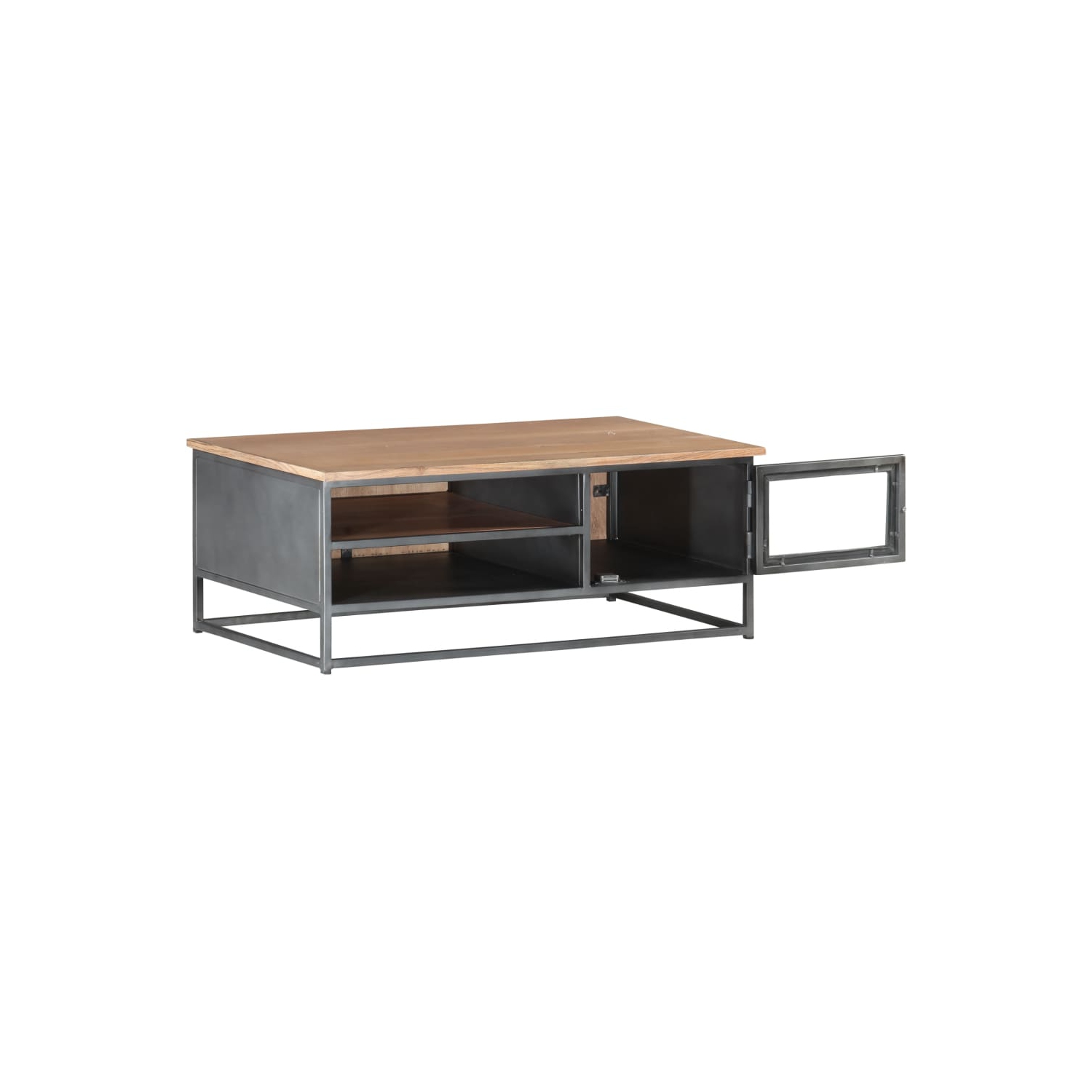 vidaXL Coffee Table Gray 35.4"x19.7"x13.8" Solid Acacia Wood