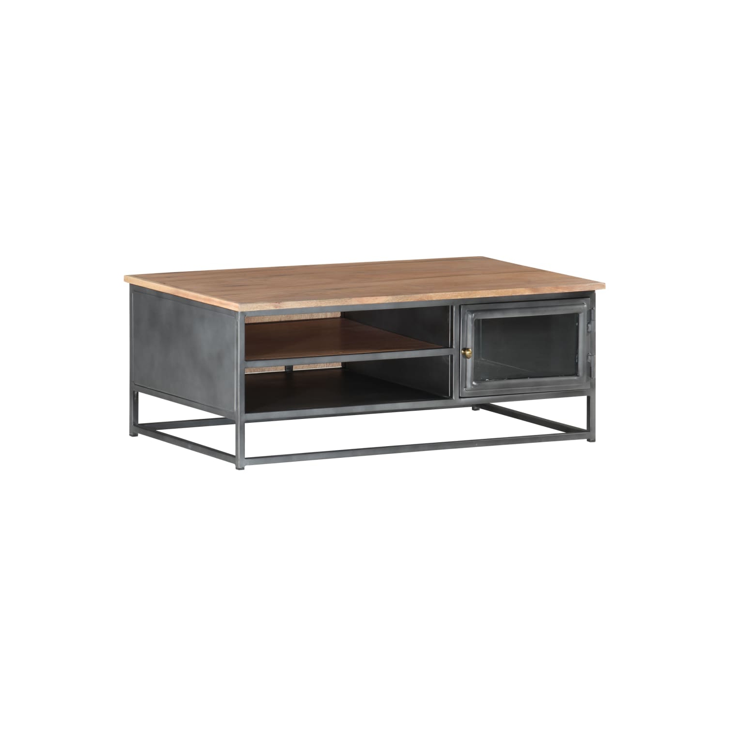 vidaXL Coffee Table Gray 35.4"x19.7"x13.8" Solid Acacia Wood