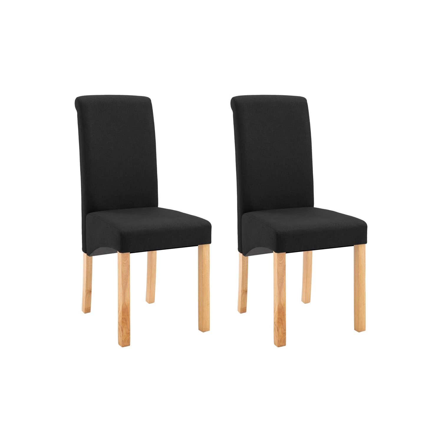 vidaXL Dining Chairs 2 pcs Black Fabric