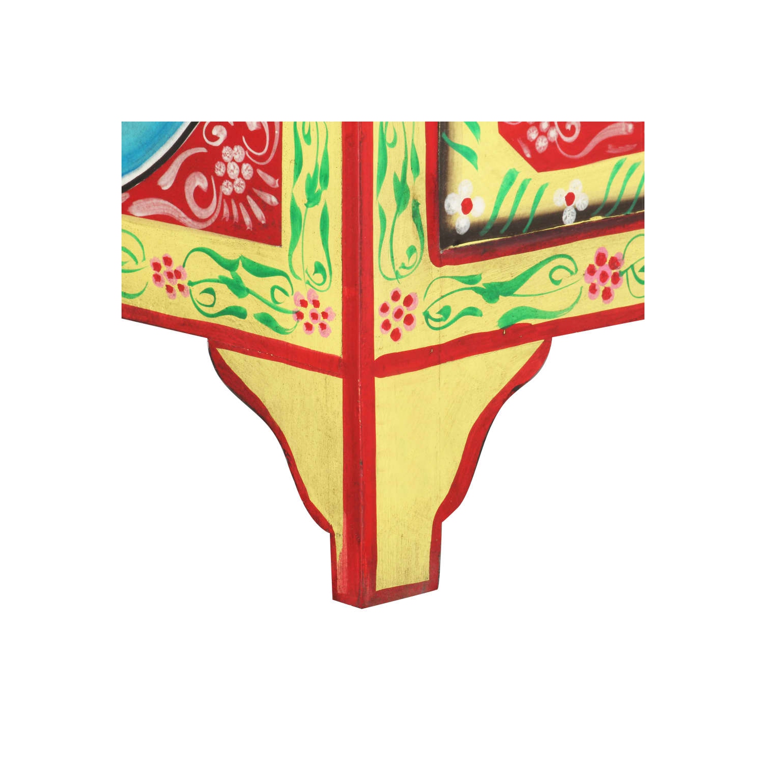 vidaXL Hand Painted Bedside Cabinet 15.7"x11.8"x19.7" Solid Mango Wood