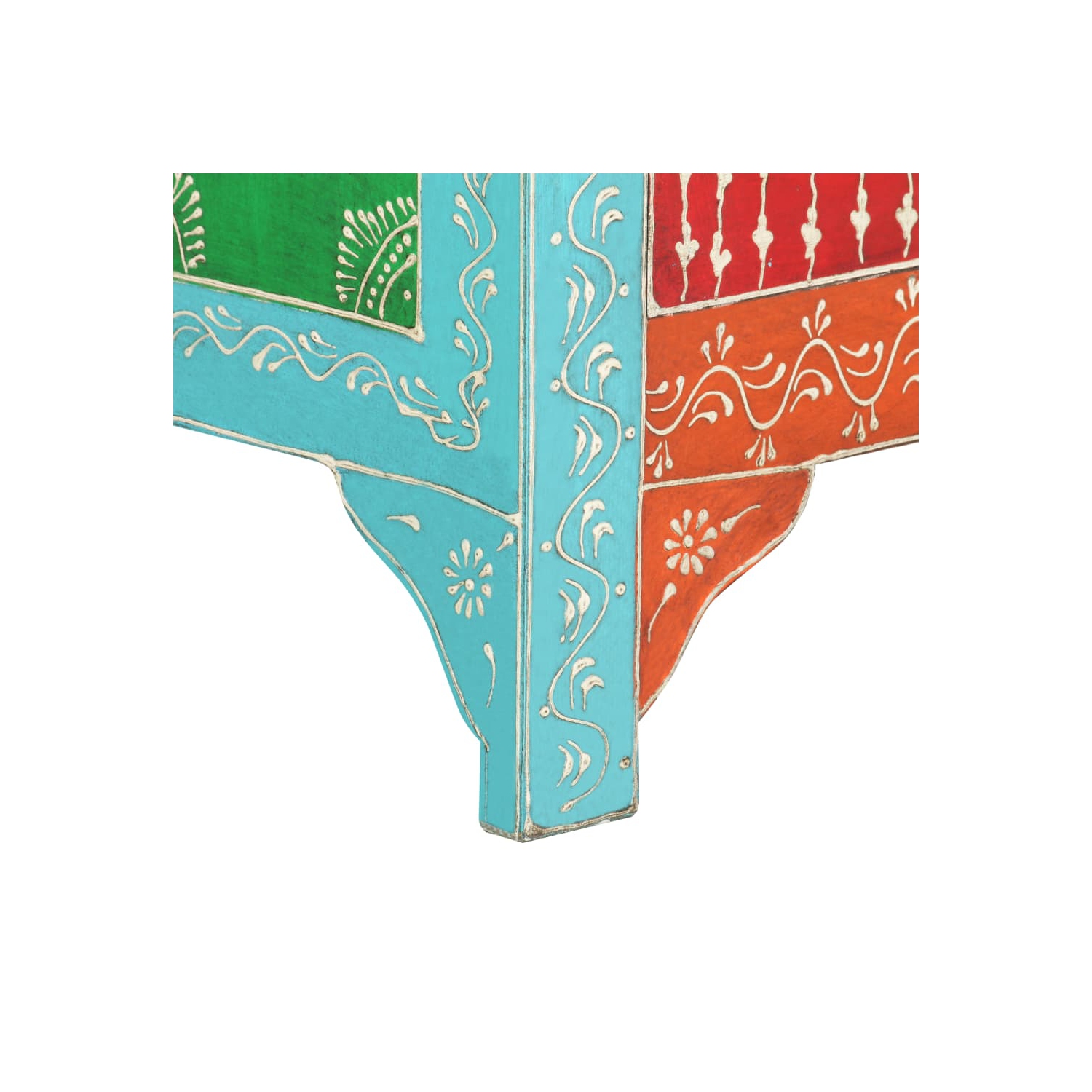 vidaXL Hand Painted Bedside Cabinet 15.7"x11.8"x19.7" Solid Mango Wood