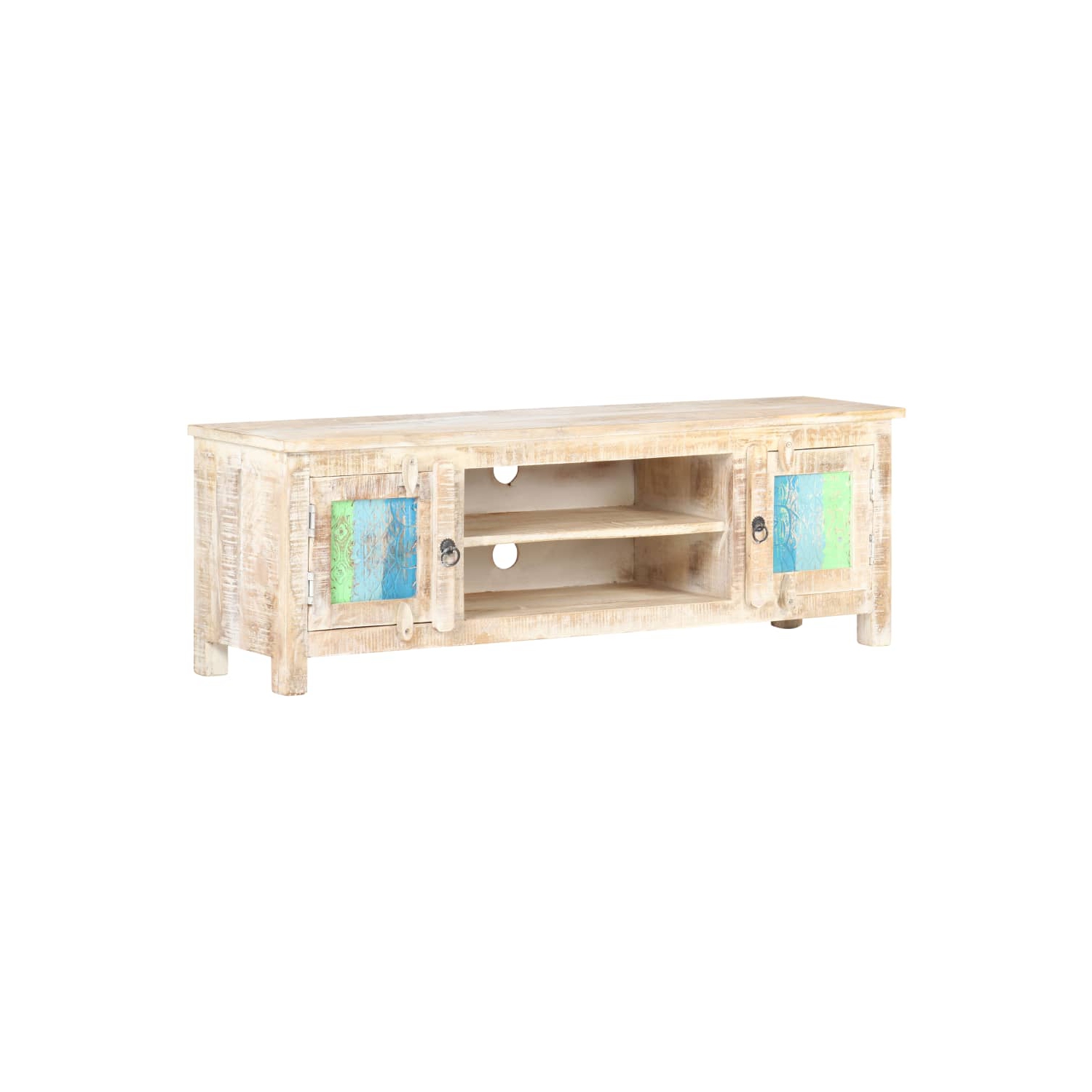 vidaXL TV Cabinet 47.2"x11.8"x15.7" Rough Acacia Wood
