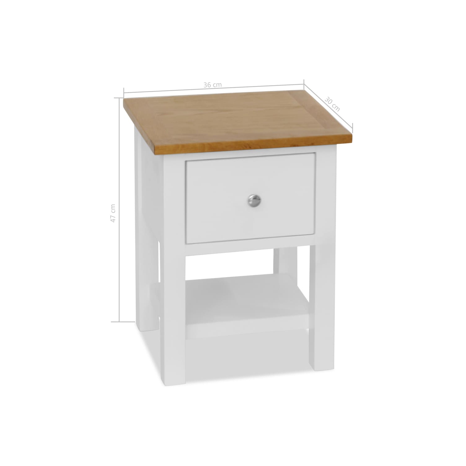 vidaXL Nightstand 14.2"x11.8"x18.5" Solid Oak Wood