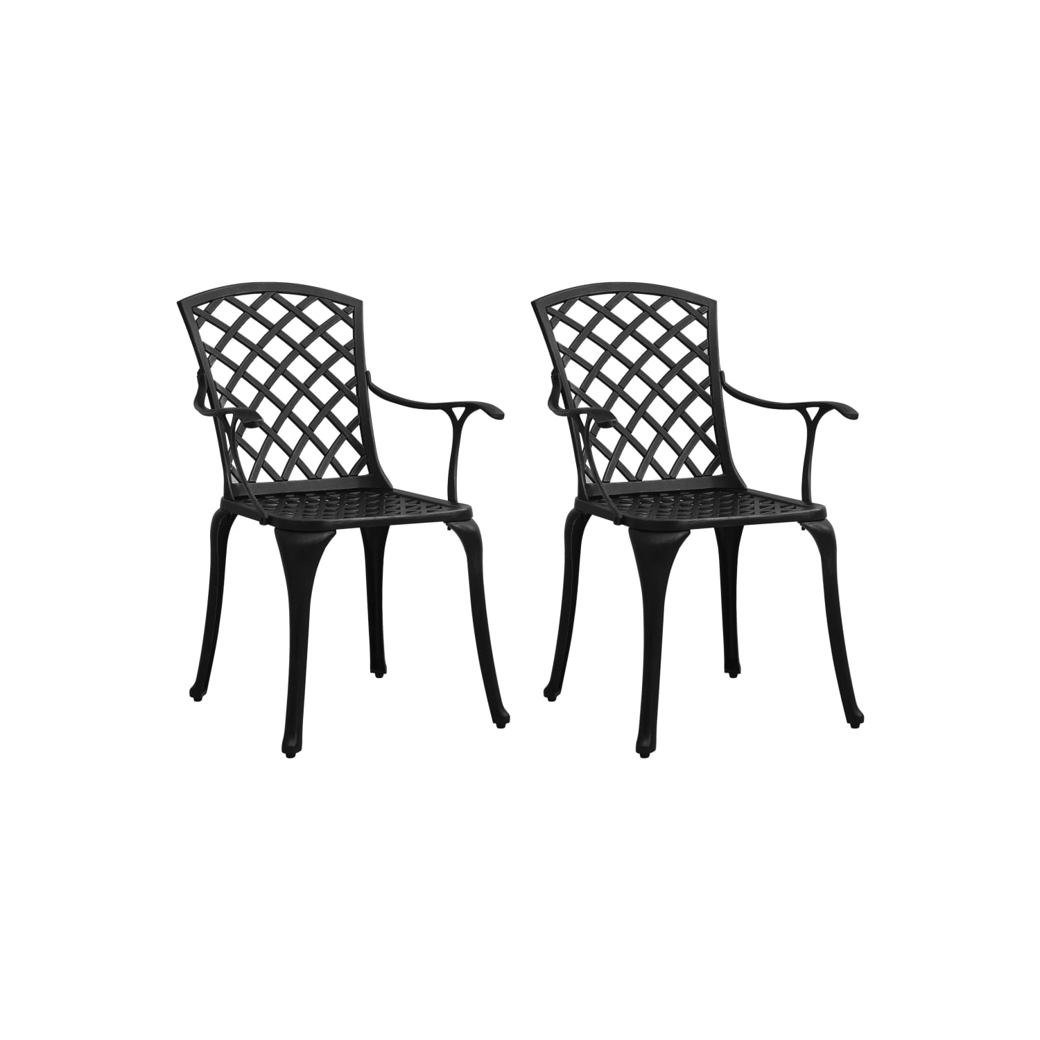 vidaXL Patio Chairs 2 pcs Cast Aluminum Black
