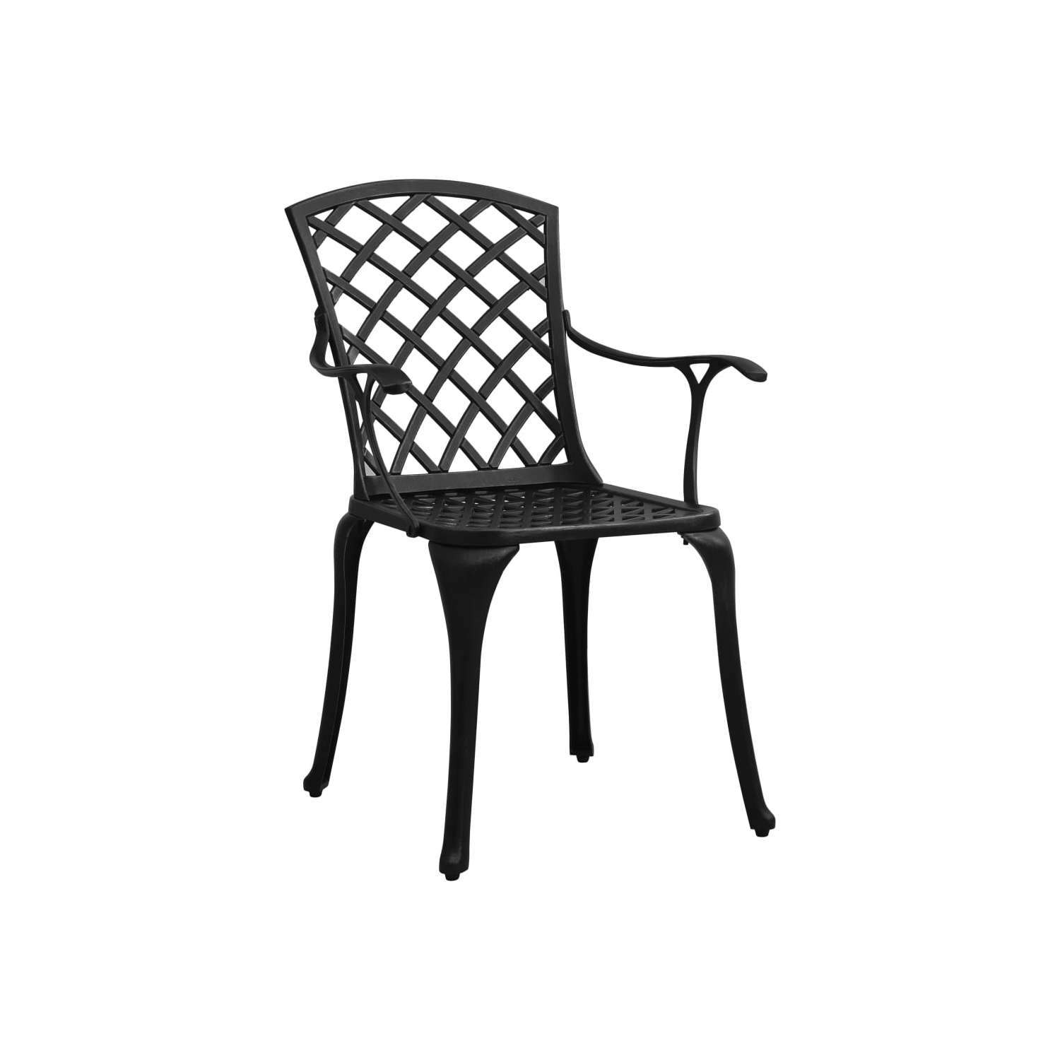vidaXL Patio Chairs 2 pcs Cast Aluminum Black
