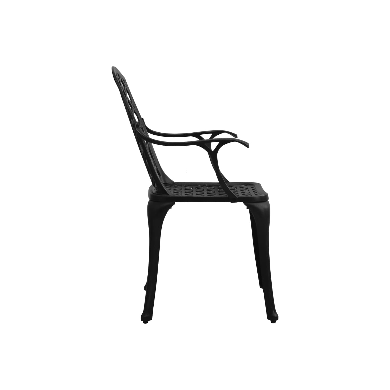 vidaXL Patio Chairs 2 pcs Cast Aluminum Black