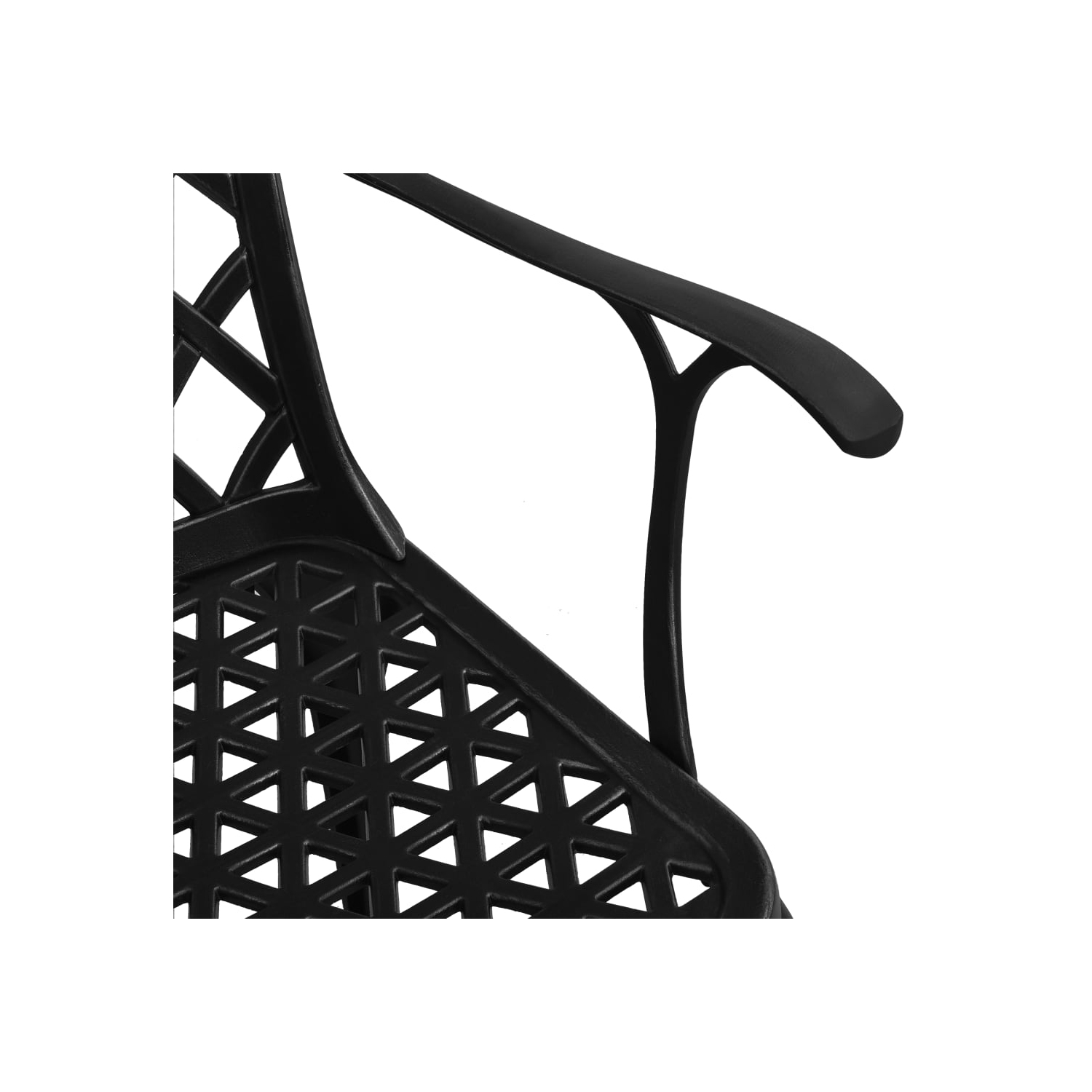 vidaXL Patio Chairs 2 pcs Cast Aluminum Black