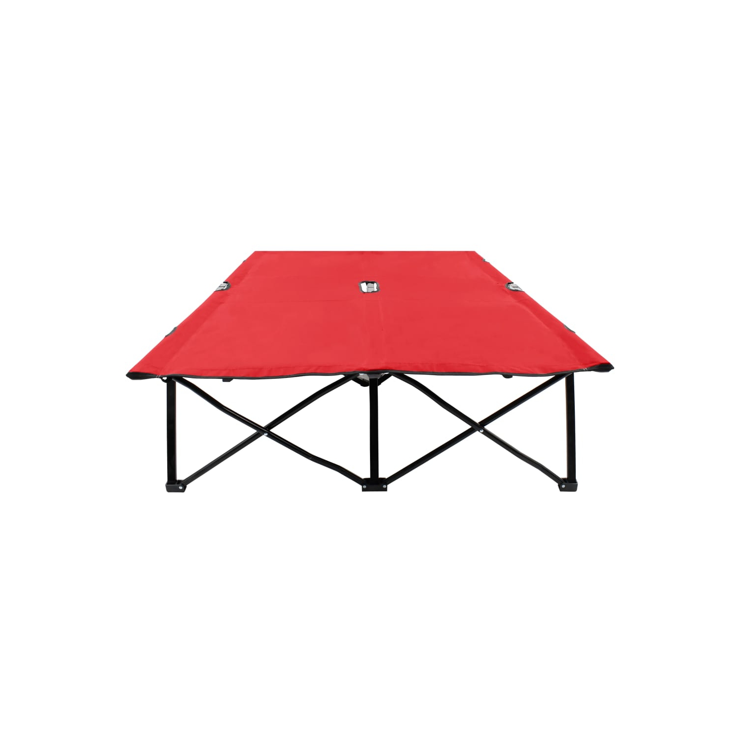 vidaXL Two Person Folding Sun Lounger Red Steel