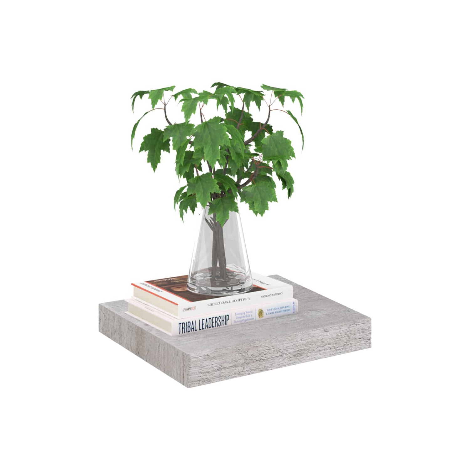 vidaXL Floating Wall Shelf Concrete Gray 9.1"x9.3"x1.5" MDF