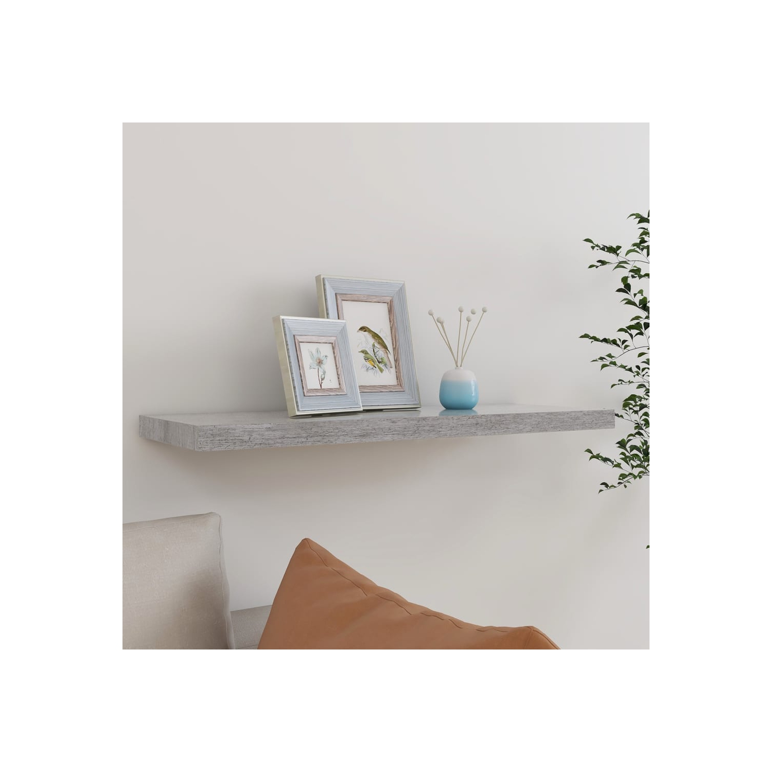vidaXL Floating Wall Shelf Concrete Gray 31.5"x9.3"x1.5" MDF
