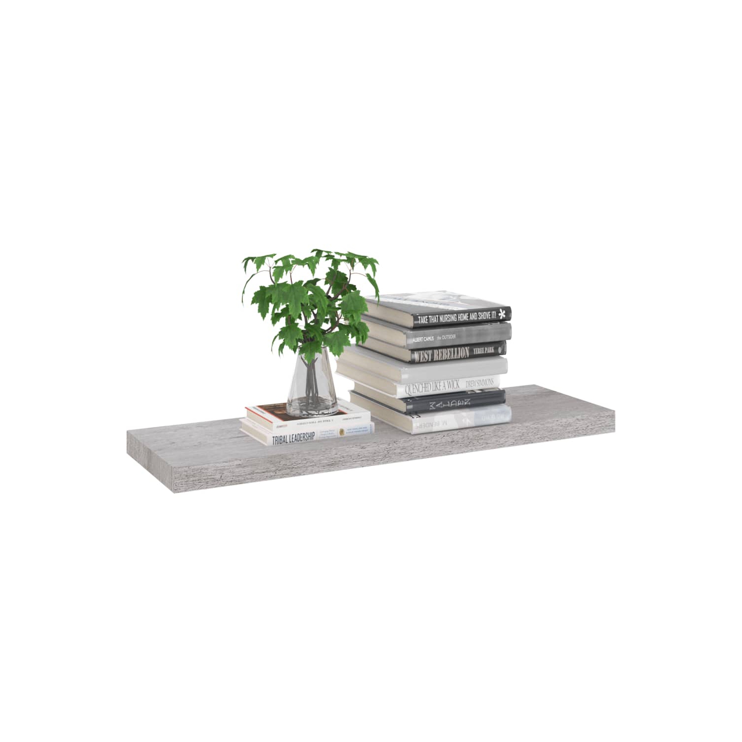 vidaXL Floating Wall Shelf Concrete Gray 31.5"x9.3"x1.5" MDF
