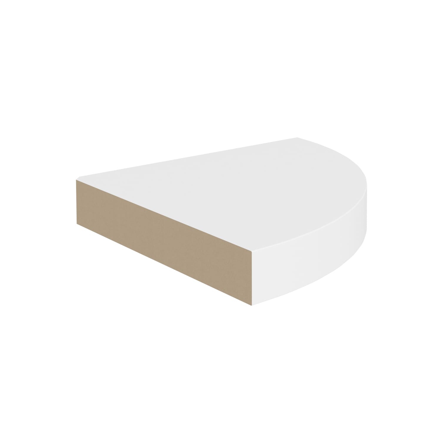 vidaXL Wall Corner Shelf Oak and White 13.7"x13.7"x1.4" MDF