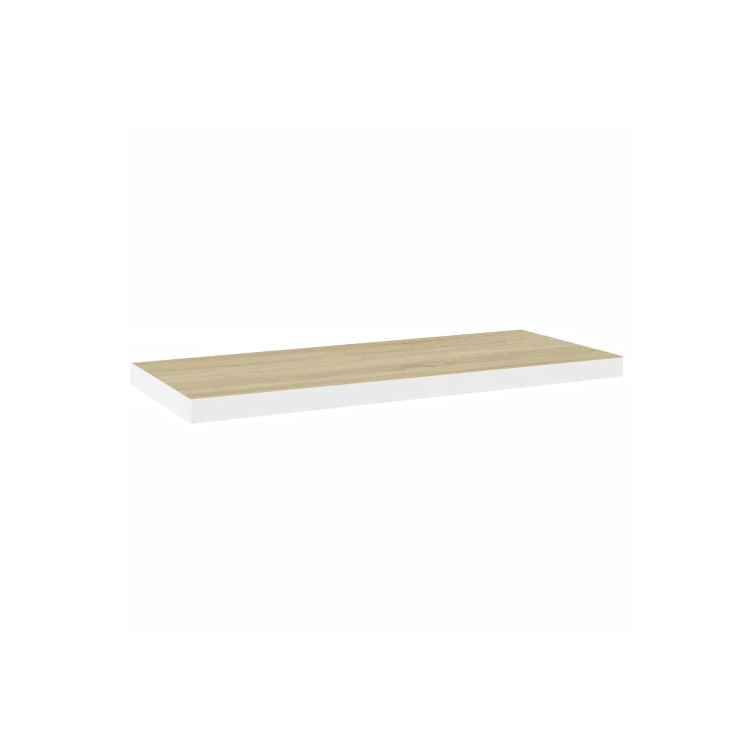 vidaXL Floating Wall Shelf Oak and White 31.5"x9.3"x1.5" MDF