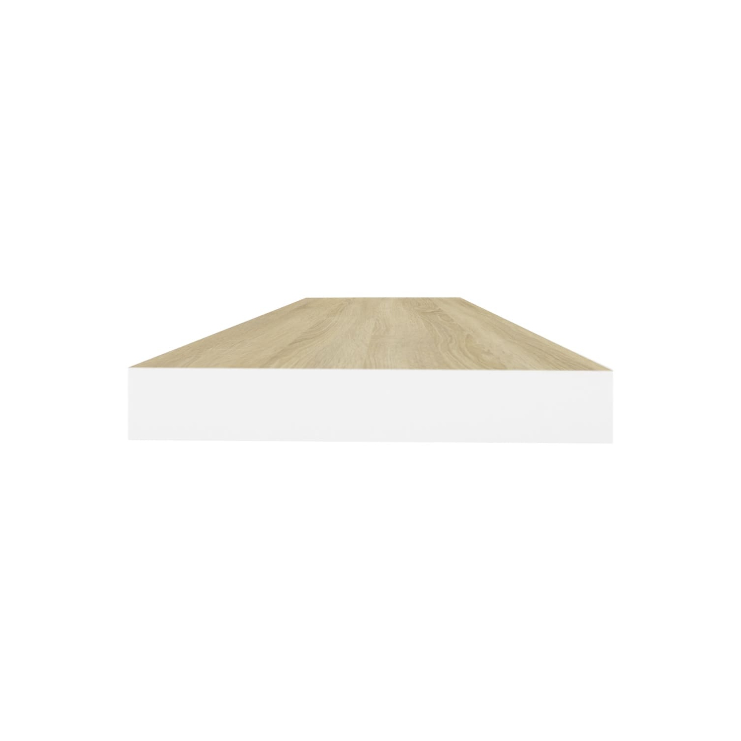 vidaXL Floating Wall Shelf Oak and White 31.5"x9.3"x1.5" MDF