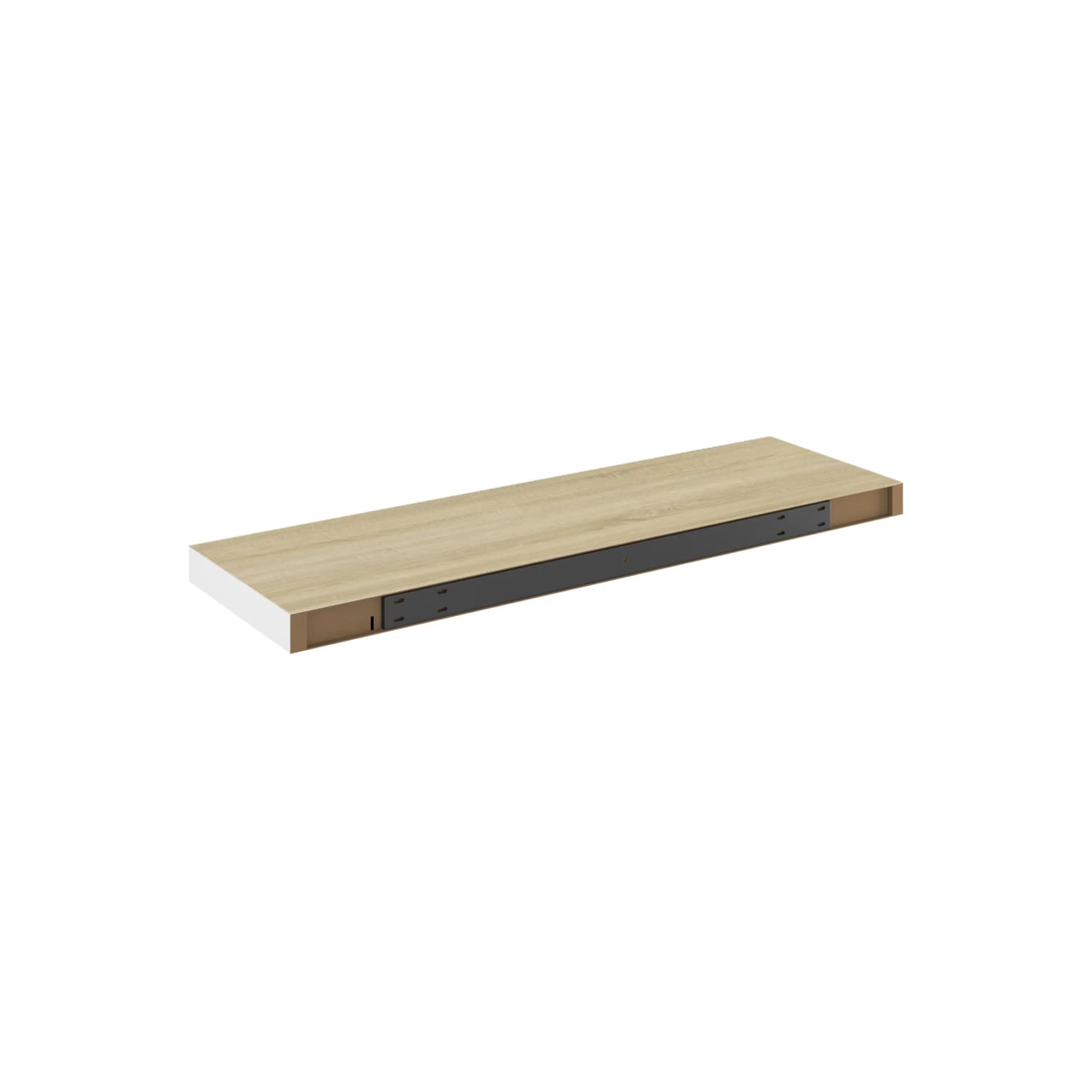 vidaXL Floating Wall Shelf Oak and White 31.5"x9.3"x1.5" MDF