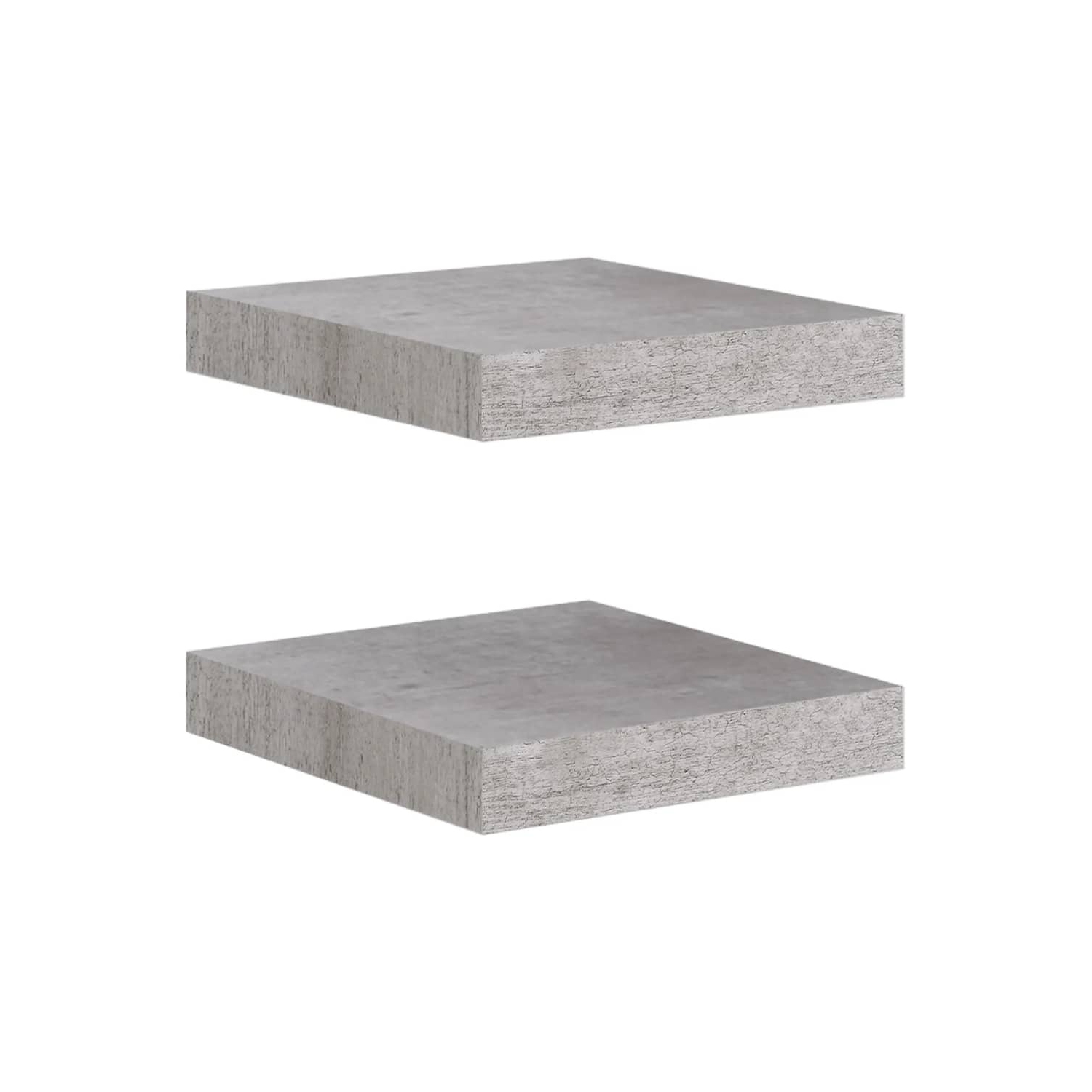 vidaXL Floating Wall Shelves 2 pcs Concrete Gray 9.1"x9.3"x1.5" MDF