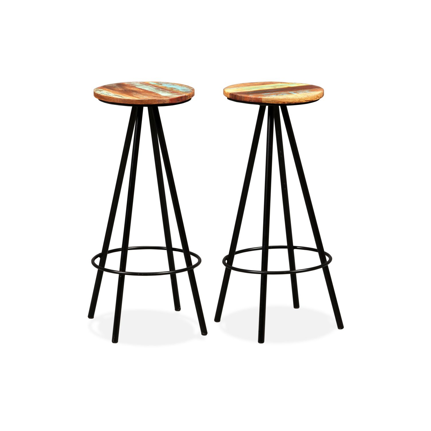 vidaXL Bar Stools 2 pcs Solid Reclaimed Wood