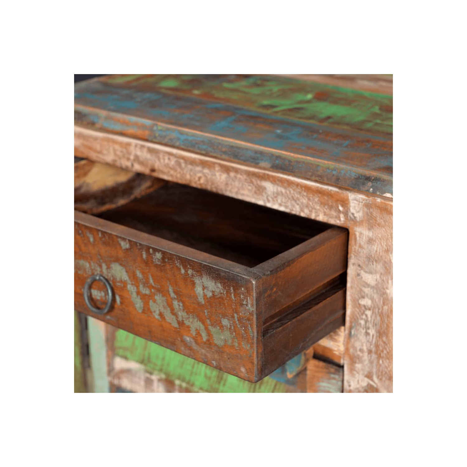 vidaXL End Table with 1 Drawer 1 Door Reclaimed Wood