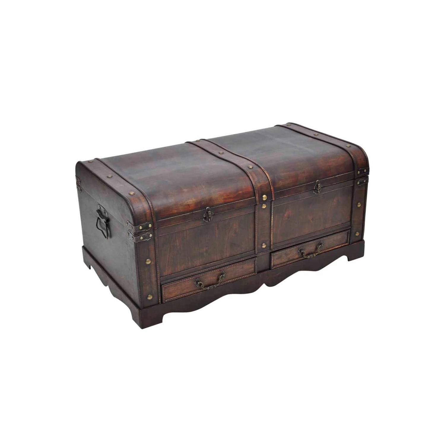 vidaXL Wooden Treasure Chest Large Brown