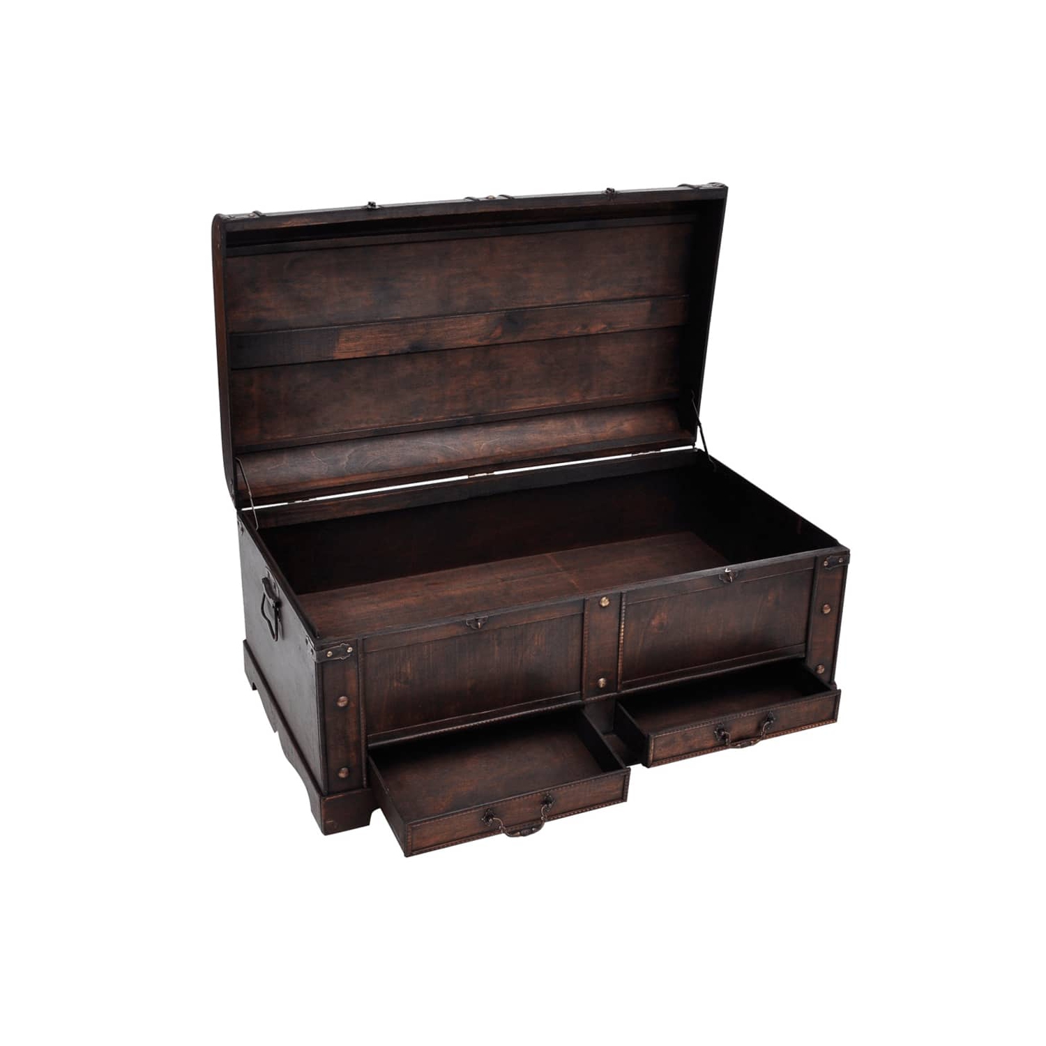 vidaXL Wooden Treasure Chest Large Brown