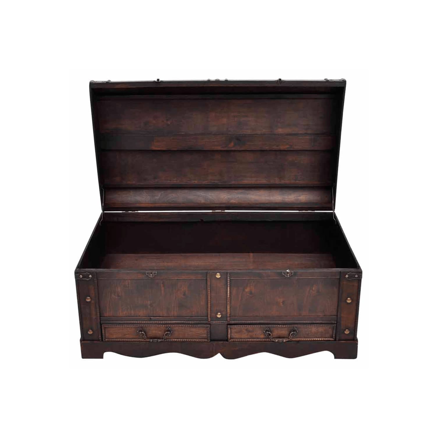 vidaXL Wooden Treasure Chest Large Brown