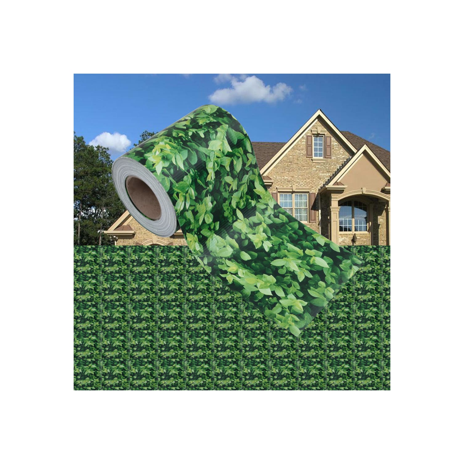 vidaXL Garden Privacy Screen PVC 229.7'x0.6' Green