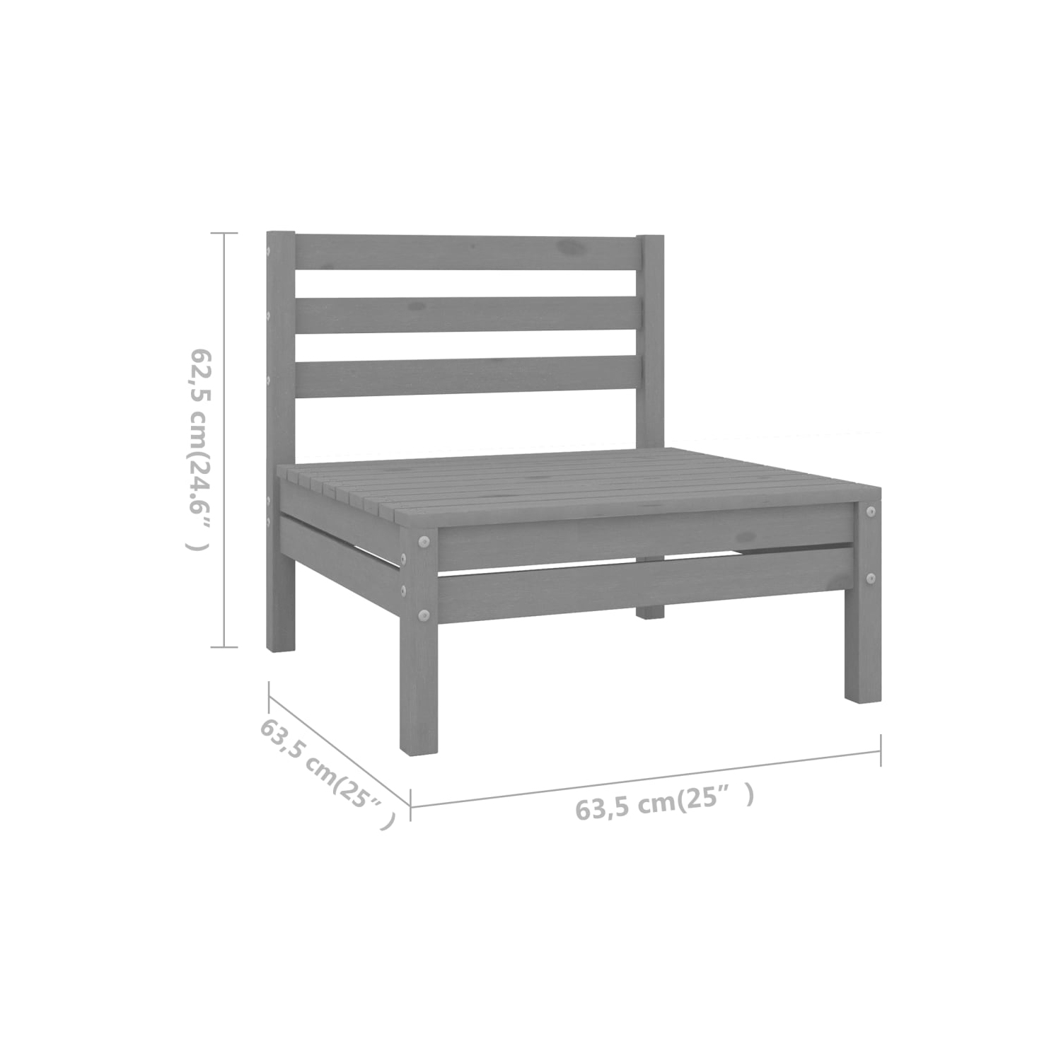 vidaXL 8 Piece Patio Lounge Set Solid Pinewood Gray
