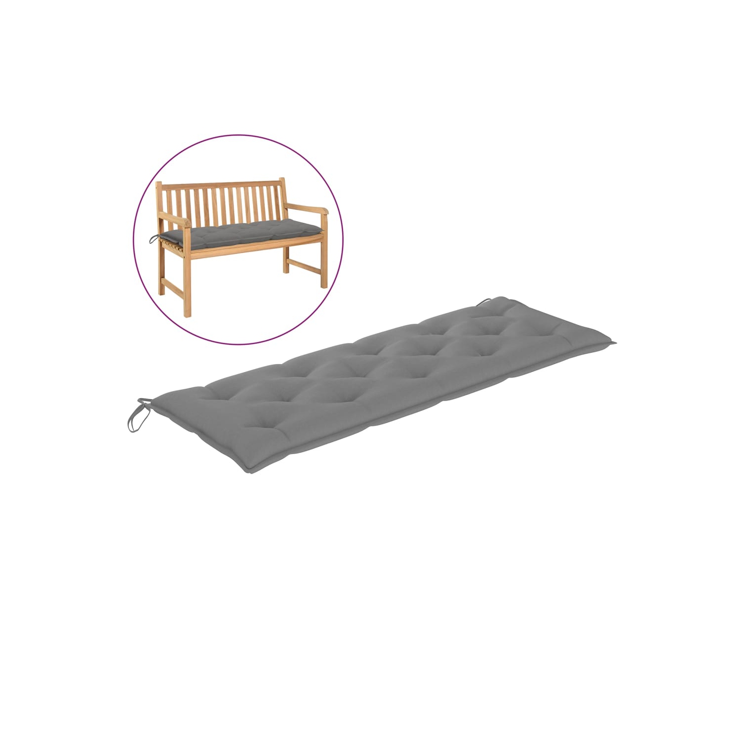 vidaXL Garden Bench Cushion Gray 59.1x19.7"x2.8" Fabric"