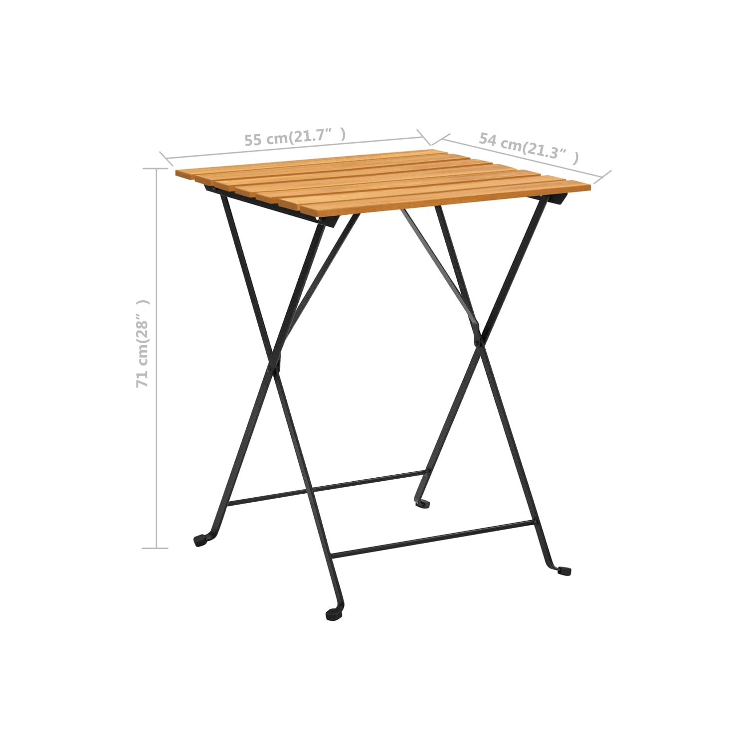 vidaXL Bistro Table 21.7"x21.3"x28" Solid Acacia Wood