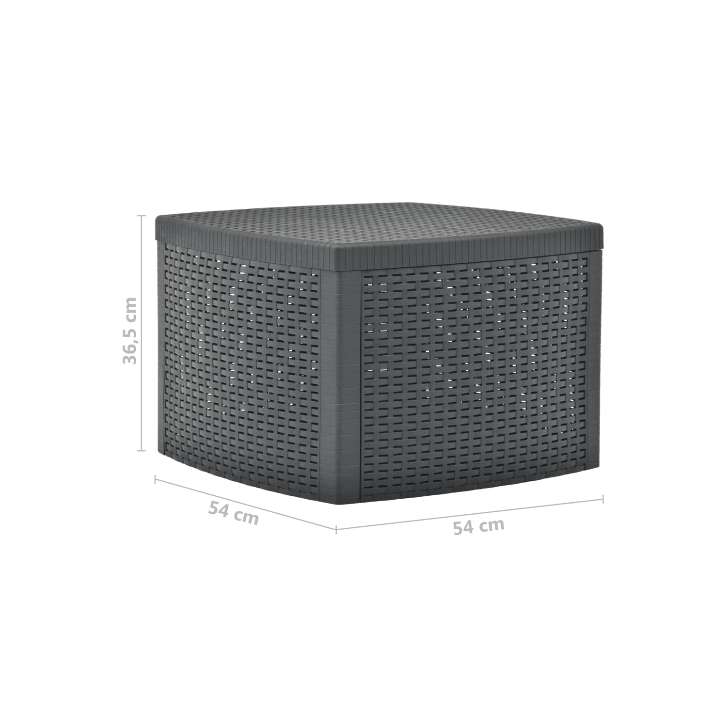 Table d'appoint en plastique anthracite de 21,3 x x21,3 x x14,4 po de vidaXL