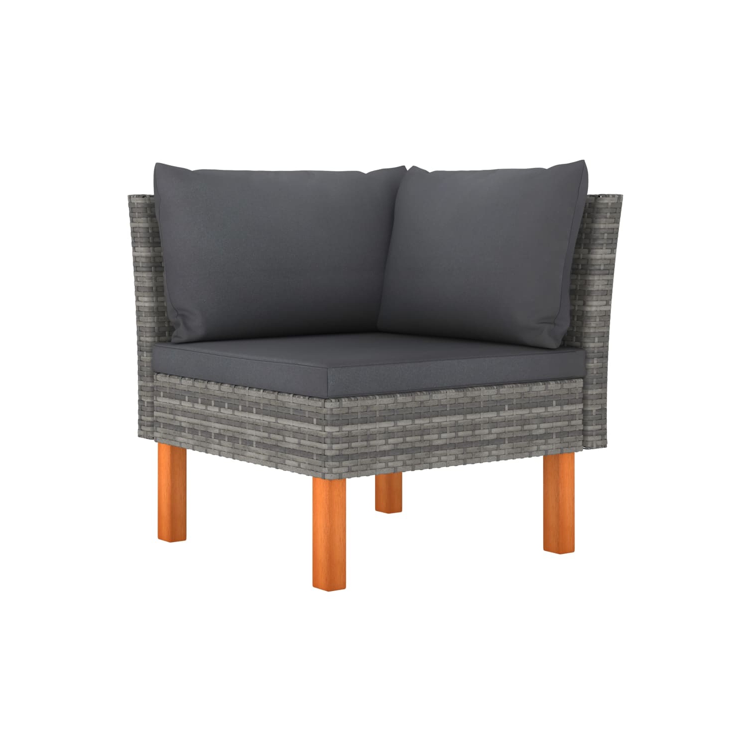 vidaXL 9 Piece Patio Lounge Set Poly Rattan and Eucalyptus Wood Gray