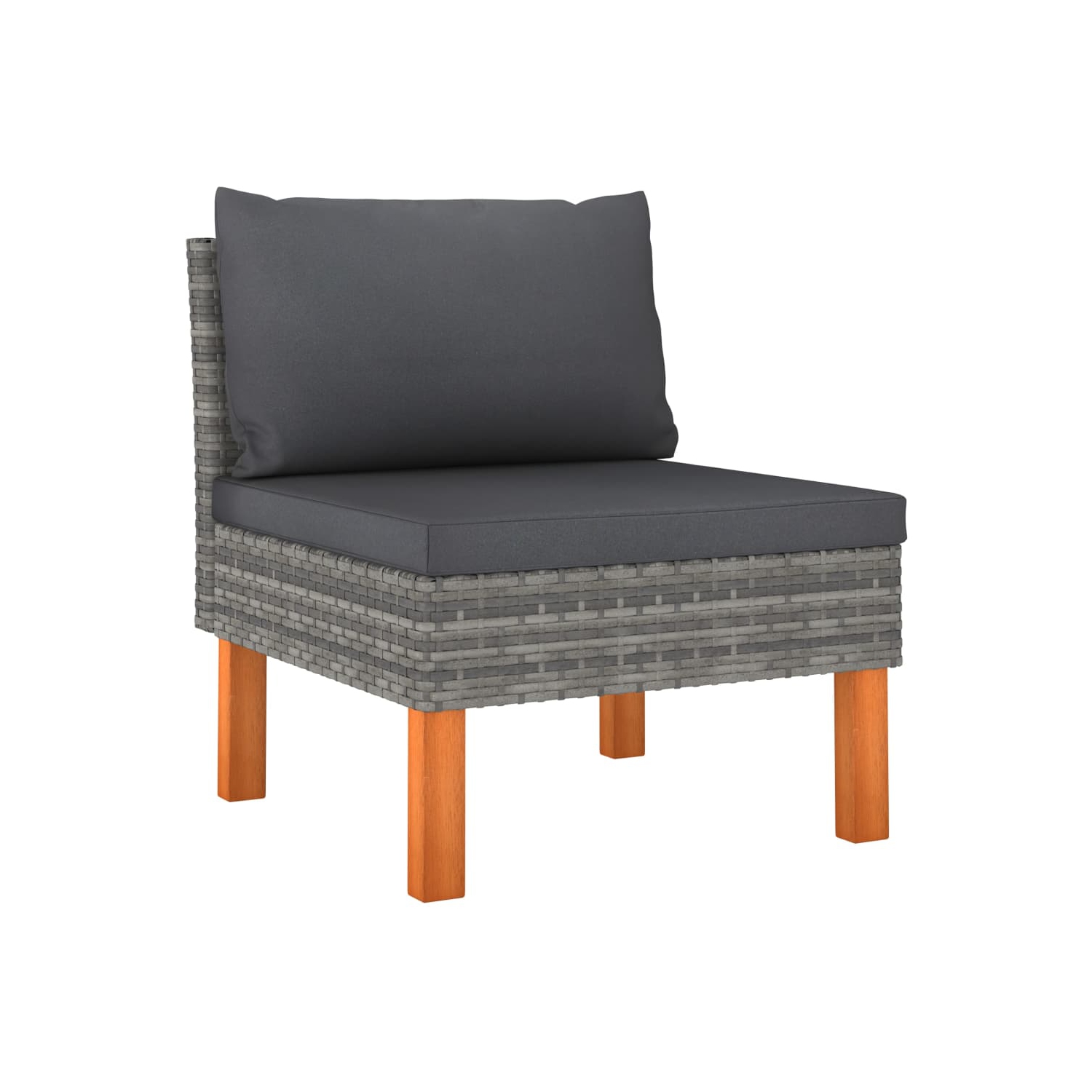 vidaXL 9 Piece Patio Lounge Set Poly Rattan and Eucalyptus Wood Gray