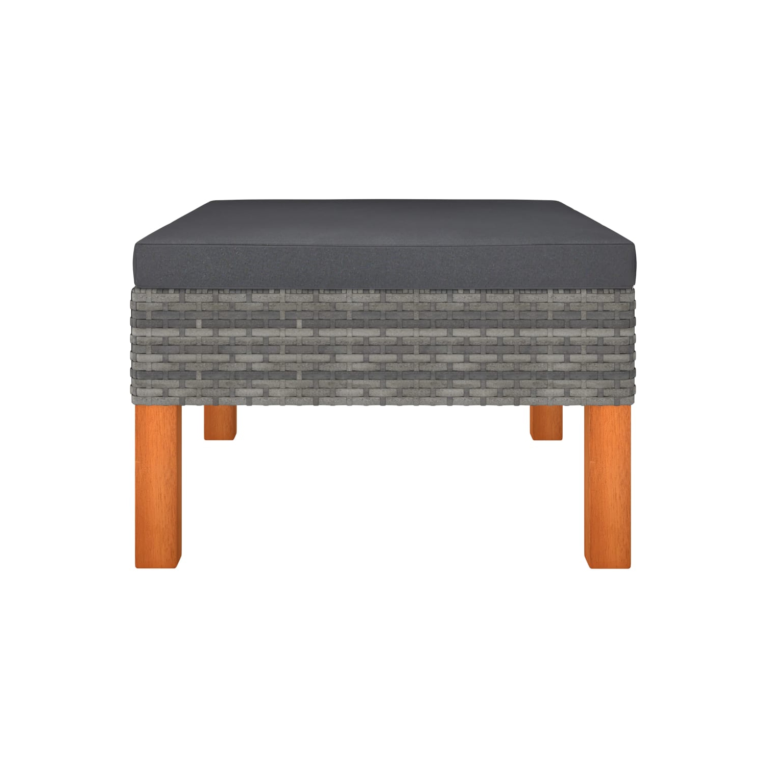 vidaXL 9 Piece Patio Lounge Set Poly Rattan and Eucalyptus Wood Gray