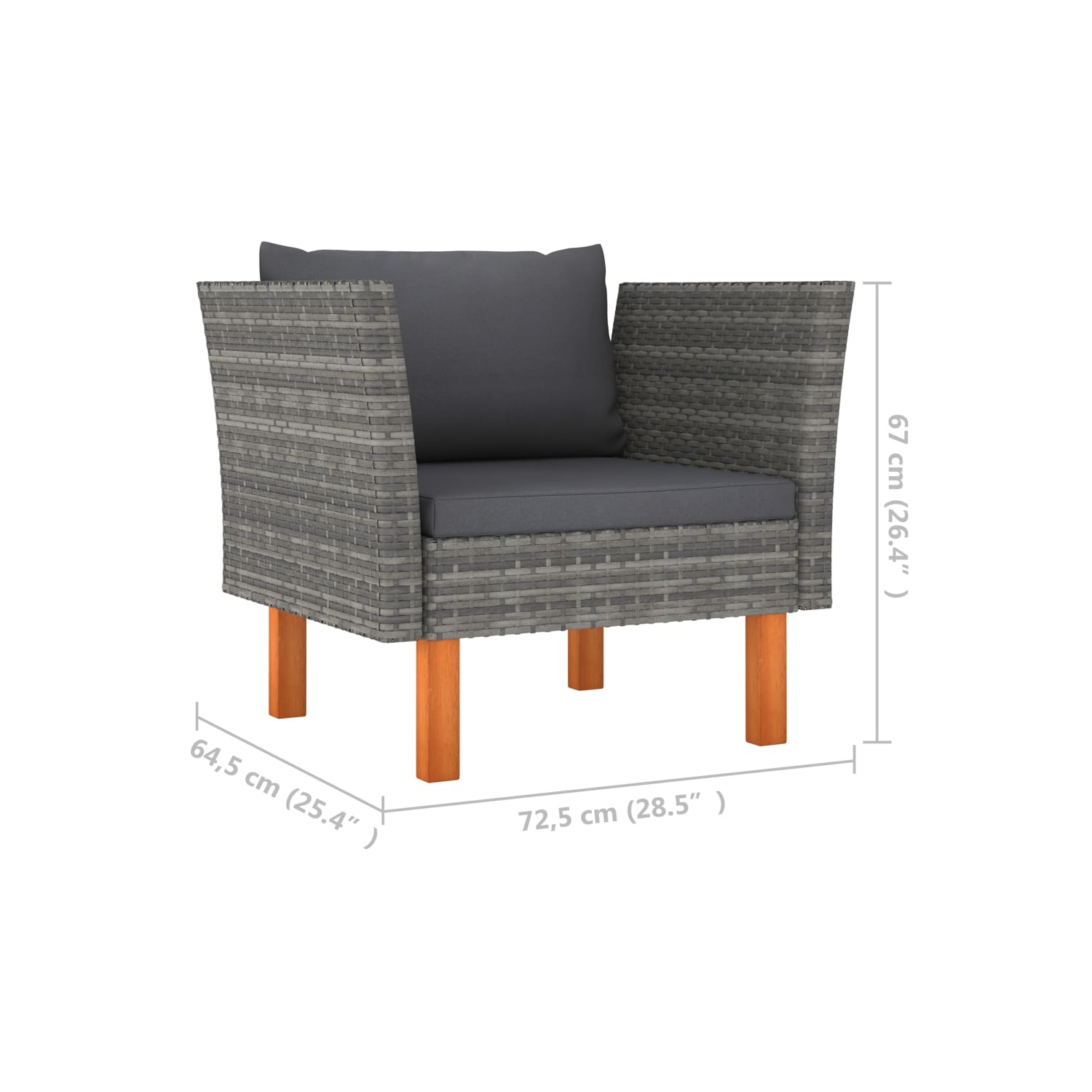 vidaXL 9 Piece Patio Lounge Set Poly Rattan and Eucalyptus Wood Gray